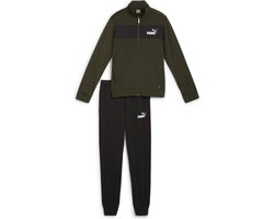 PUMA Poly Suit cl B Jongens Trainingspak - Dark Olive - Maat 116