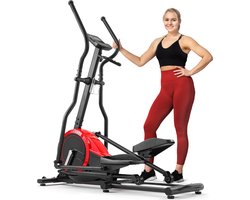 Hop-Sport crosstrainer HS-070C - crosstrainer voor thuisgebruik met hartslagmeting en vliegwiel 18 kg, max. gebruikersgewicht 150 kg, rood