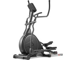 Hop-Sport crosstrainer HS-160CF Stage met 12 trainingsprogramma's, crosstrainer voor thuis met transportwielen + ondermat, 24 kg vliegwiel, magnetisch weerstandssysteem, grijs