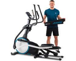 Hop-Sport Elektrisch-magnetische Crosstrainer HS-250CF Jucon + mat, Magnetische weerstand, Opvouwbaar Cardioapparaat, Ellipsentrainer met 24 kg vliegwiel, app-compatibel, hartslagmeting, max. 150 kg