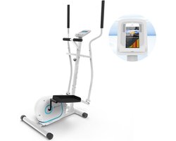 Klarfit Myon Cross crosstrainer - 12kg Vliegwielmassa - Magnetisch remsysteem - Weerstand op 8 niveaus - SmartCardio Studio met Kinomap app - SilentBelt System - Hartslagmeter - Wit