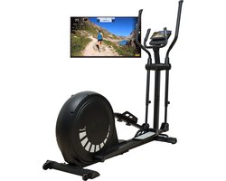 Skandika Carbon P20-R Crosstrainer – Crosstrainer - Elliptische trainer voor thuisgebruik, 23 programma's, app-compatibel, tot 135 kg, 16 weerstandsniveaus - Fitnessapparatuur voor duurtraining - 168.8 x 84 x 171.8 cm (LxBxH) - zwart