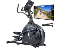 Skandika CardioCross Conqueror Crosstrainer – Hometrainer – 31 programma’s – 32 niveaus - Premium elliptische trainer – 25 kg vliegwielmassa, app-compatibel Kinomap, 4 profielen, hartslagmeting, hoogte-instelling – max. 150 kg – zwart/blauw