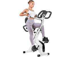 3 in 1 Opvouwbare Hometrainer - X-bike met 8 Verstelbare Weerstandsniveaus - Vliegwiel 2,5KG - LCD Scherm - Verstelbare Zitting - wit