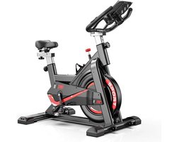 EMBYANCE® Hometrainer - Fitness Fiets - Incl. Trainingscomputer en tablethouder - Lage instap - Belastbaar tot 150 kg - 24 magnetische weerstandniveaus - Geruisloze V-Belt