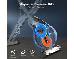 HIPP Micyox Indoor Bike Hartslagdetectie Digitaal Display 16-Speed Vermogen Instelbaar 3 In 1 Fitness Hometrainer