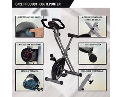 Hometrainer - F-Bike, fietstrainer, thuistrainer, opvouwbare fitnessfiets, geïntegreerde Opleiding Computer, handpolssensoren, opvouwbaar, 8 weerstandsniveaus, ideaal voor jong en oud