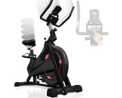 Hometrainer - Hometrainer fiets - Fitnessfiets - Hometrainers fitness - 5 weerstandniveaus - Met hartslagmeter - Zwart