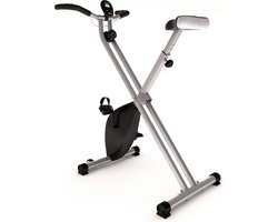 Hometrainer - Hometrainer fiets - Inklapbaar - Met ergometer - 8 weerstandniveaus - LCD - Zwart