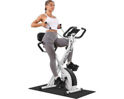 Hometrainer - magnetische opvouwbare indoor fiets met LCD-display en hartslagsensor, thuistrainingsfiets met weerstandsbanden, ruimtebesparende fitnessapparatuur