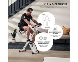 Hometrainer Ruimtebesparend Inklapbaar 8 Weerstandsniveaus Polssensoren Onderhoudsvrij en Stil Opvouwbare Hometrainer Trainingscomputer X Bike Getest op Veiligheid