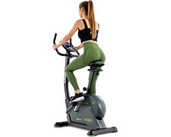 Hop-Sport Elektrisch-magnetische hometrainer HS-120H Argo + mat, Staande fitness fiets met LCD display, 32 weerstandsniveaus, 10 kg vliegwiel, fitnessbike met hartslagmeter, tot 120 kg belasting