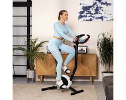 Hop-Sport hometrainer HS-010H Rio - fitnessapparaat voor thuis met praktische trainingscomputer, compacte afmetingen, Wit