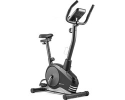 Hop-Sport Hometrainer HS-2080 Spark, 9 kg traagheidswiel, hometrainer met pulssensoren en computer, 8 magnetische weerstandsniveaus, fitnessfiets max. 120 kg, zilver