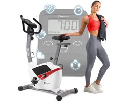 Hop-Sport hometrainer HS-2090H AVEO fietsergometer met polssensoren, vliegwiel 9 kg - ergometer voor een max. gebruikersgewicht van 120 kg Wit