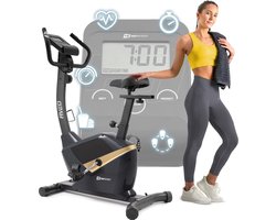 Hop-Sport hometrainer HS-2090H AVEO fietsergometer met polssensoren, vliegwiel 9 kg - ergometer voor een max. gebruikersgewicht van 120 kg Zwart