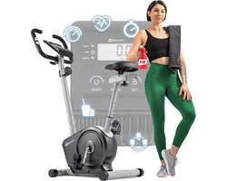 Hop-Sport Magnetische hometrainer HS-2050H Sonic, met vliegwiel van 7 kg, hometrainer, fitnessbike, Zilver