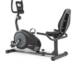 Hop-Sport Root Ligfiets - Ergometer met Handpolssensoren HS-040L, 9,5 kg Vliegwiel en 8 Weerstandsniveaus - Zitergometer, Max. Gebruikersgewicht 120 kg, Zilver