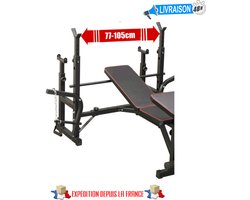 Instinct® Musculatiebank - bankdrukken - verstelbaar met reksteun - Abdominaal - Borstvlieg - Persbank - zwart/rood