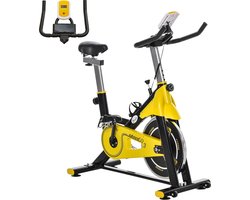 Jermore® - spinningfiets - Statische Hometrainer – Verstelbare Weerstand – LCD-display – Geel/Zwart – 45,5x100x101-113 cm