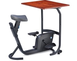 LifeSpan - Hometrainer UNITY (incl. Bijhorende Bureau) - Elektronisch - Verstelbare Desk Bike - Display - Verrijdbaar - Antraciet