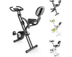 Opvouwbare hometrainer - X-bike met 8 niveaus van magnetische weerstand - vliegwiel 2,5KG - multifunctioneel LCD-scherm - verstelbare zitting - tablethouder - zwart