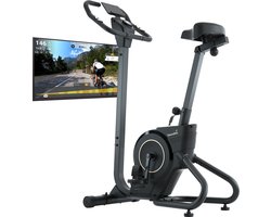 Skandika Cykling P6-H Hometrainer Fiets - Hometrainer – Hometrainer fitness, 6 kg vliegwielmassa, magneetremsysteem, Kinomap voor virtuele training, hoogteverstelling, indoorfiets met transportwielen, tablethouder – zwart