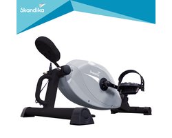 Skandika Liten Traptrainer – Hometrainers - Arm trainer – Been trainer – Mini hometrainer voor thuis, kantoor en bureau – LCD trainingscomputer, 8 niveaus – Magneetrem – 67 x 34.5 x 46 cm - Max. 110 kg gebruikersgewicht - Fitnessapparaten - grijs