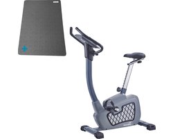 Skandika Wiry Ergometer Hometrainer SET – Hometrainers – Ergometer (177l x 52b x 108h cm) + Mat (60 x 120 cm) - 11 kg vliegwielmassa - 24 trainingsprogramma’s - 32 weerstandsniveaus - Magnetisch remsysteem - Bluetooth - Kinomap App - grijs