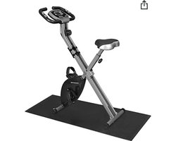 SONGMICS Hometrainer, fitnessfiets, inklapbare fitnessfiets, 8 magnetische weerstandsinstellingen, met vloermat, hartslagmeting, mobiele telefoonhouder, tot 100 kg belastbaar