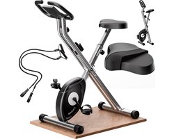 Sportana Hometrainer Fiets - Fitness - Inklapbaar Zilver