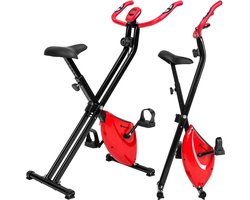 tectake® - Hometrainer fitnessfiets fiets - ruimtebesparend - opvouwbaar - met computer - in hoogte verstelbaar, met 8 weerstandsniveaus - homegym