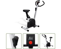 The Living Store Fitnessfiets - Compacte - Robuuste Hometrainer - Verstelbaar Zadel - Anti-slip Pedalen - Afmetingen- 92.5 x 49 x 106 cm - Zwart/Zilver