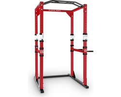 Tremendour Power Rack Homegym staal rood wit