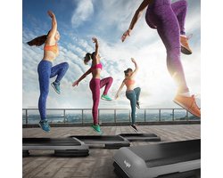 Verstelbaar Aerobic Step Platform met 4 Risers - Step Board Oefenapparatuur Zwart/Grijs XL - KC6V - Stepper Fitness Trainer Mini stepper