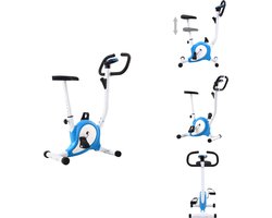 vidaXL Hometrainer - Hometrainers - Fitness Fiets - Fitness Fietsen - Hometrainer met bandweerstand blauw