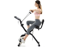 X-Bike, magnetische opvouwbare fitnessfiets, hometrainer voor cardiotraining indoor cycling met trainingscomputer en expanderbanden