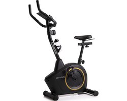 Zipro Boost Gold Elektromagnetische Fiets, Hartslagsensoren, Gemakkelijk te transporteren, Antislippedalen, Flessenhouder, Homegym, Stabiele structuur, Max. gebruikersgewicht 120 kg, zwart en goud