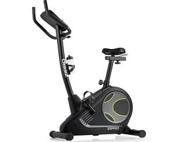 Zipro Flame Hometrainer Elektromagnetische Fiets, Hartslagsensoren, Gemakkelijk te transporteren, Antislippedalen, Flessenhouder, Homegym, Stabiele structuur, Max. gebruikersgewicht 150 kg, grijs en groen