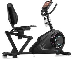 Zipro iConsole+ Glow WM Hometrainer Elektromagnetische Fiets, Hartslagsensoren, Gemakkelijk te transporteren, Antislippedalen, Flessenhouder, Homegym, Stabiele structuur, Max. gebruikersgewicht 150 kg, zwart en pastel