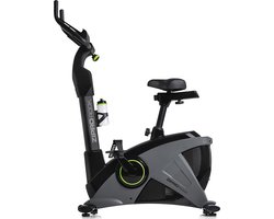 Zipro iConsole+ Rook Elektromagnetische Fiets, Hartslagsensoren, Gemakkelijk te transporteren, Antislippedalen, Flessenhouder, Homegym, Stabiele structuur, Max. gebruikersgewicht 150 kg, grijs en groen