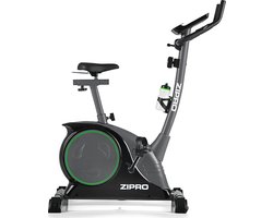 Zipro Nitro Hometrainer Magnetische Fiets, Hartslagsensoren, Gemakkelijk te transporteren, Antislippedalen, Flessenhouder, Homegym, Stabiele structuur, Max. gebruikersgewicht 150 kg, zwart en grijs