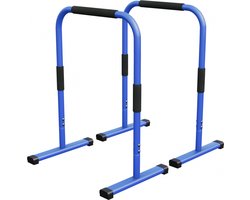 Gorilla Sports Dip Bars Deluxe Blauw - Push up stand bar