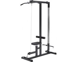 Gorilla Sports Lat Pulley Station - incl. kabels - Kracht station - Lat station - Zwart