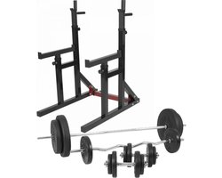 Gorilla Sports Multi Squat Rack Met 100 kg Halterset Kunststof