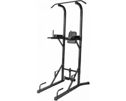 Gorilla Sports Power Tower - Pull-up Station - Dipstation - Belastbaar tot 120 kg - Zwart