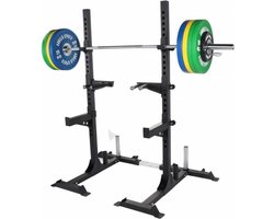 Gorilla Sports Squat Rack met 140 kg Olympische Halterset - Professioneel - Power Rack - Halter met Gewichten