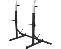 Gorilla Sports verstelbaar Squat Rack - Haltersteunen - Met Dipsteunen en safety spotters