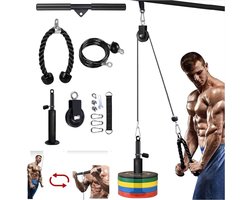 Home Fitness Kabelsysteem-Krachtstation voor Thuis Sporten- Krachttraining - Lat Pulley- LAT pulley fitness cable system-DIY Gewichtheffen-Triceps Touw Workout-Verstelbare Lengte Katrol Kabel Bijlagen