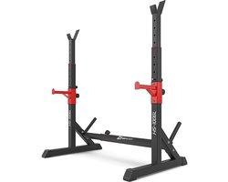 Hop-Sport halterstandaard HS-1006L - squat rack squat stand kan tot 200 kg dragen - halterstandaard in hoogte en breedte verstelbaar